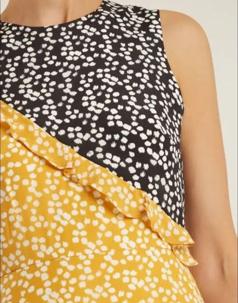 Saloni Agnes Knot Print Silk Midi Dress 2 Multicolor Floral Ruffle Wedding Guest - Picture 3 of 8